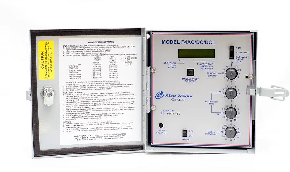 Alex-Tronix Backflush Controller 8 Station, 24VAC/12VDC/12VDCL